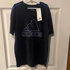 Adidas Boy’s Soccer Jersey Style Shirt With Stitched Triple Stripes On Sleeves